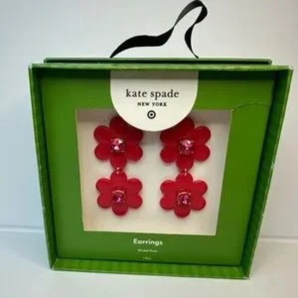 kate spade Jewelry - Kate Spade X Target Red Flower Earrings